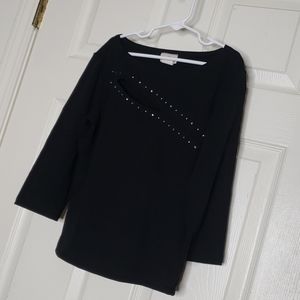 🤯3/$12 I Love You Black Slit Top Medium